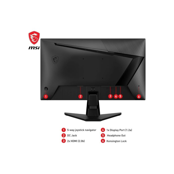 Msi G255F monitor gaming 24,5", 180 hz, 1ms, rapid IPS, FHD (1920x1080), adaptive sync, night vision, anti-flickr, less blue light - immagine 4