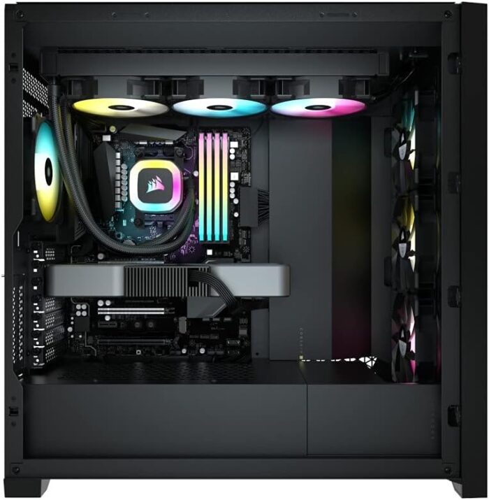 Corsair H150 RGB Dissipatore per CPU a Liquido - 360 mm AIO - Ventole SP120 RGB ELITE - Adatto a Intel LGA 1700/1200/115X/2066, AMD AM5/AM4 - Adattatore ARGB per Scheda Madre Incluso - Nero - immagine 4