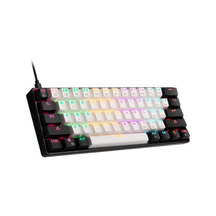 Tastiera gaming meccanica 60%, Gamdias Aura GK2 BW, retroilluminazione RGB a 7 colori, anti-ghosting con roll over del tasto N - immagine 3